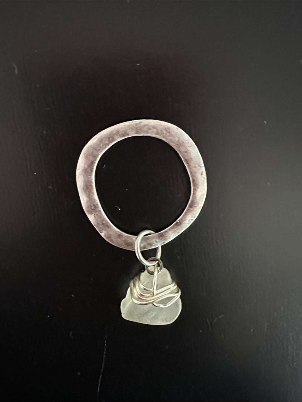 Sea Glass Heart Wire-Wrap Pendant in Silver